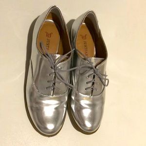 Silver Oxfords shoes